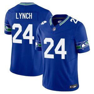 Adult Mens or Youths Select Marshawn Lynch Royal Blue Stitched Jersey Vapor